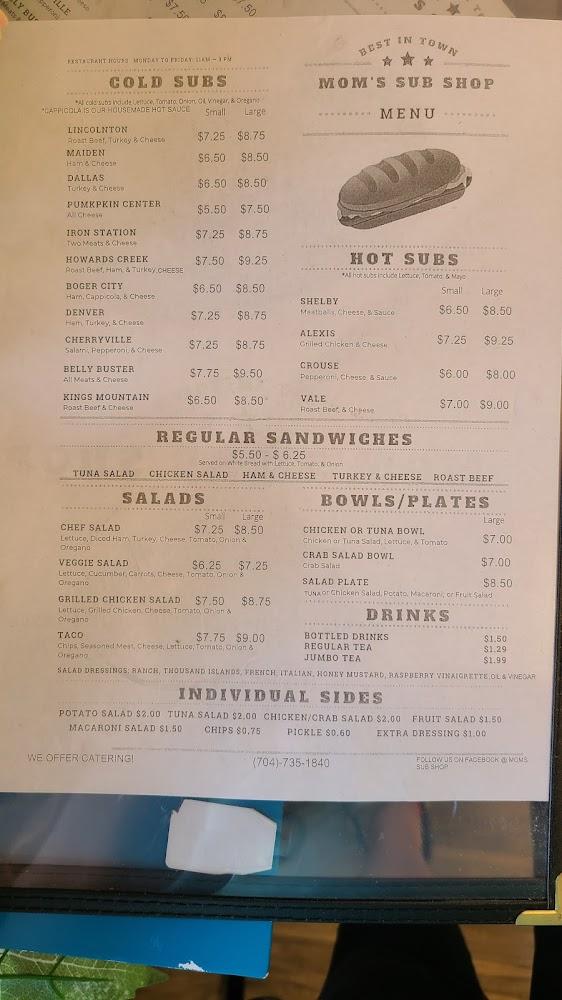 Mom's Sub Shop Menu image 3